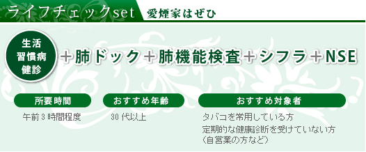 愛煙家はぜひ　ライフチェックセット